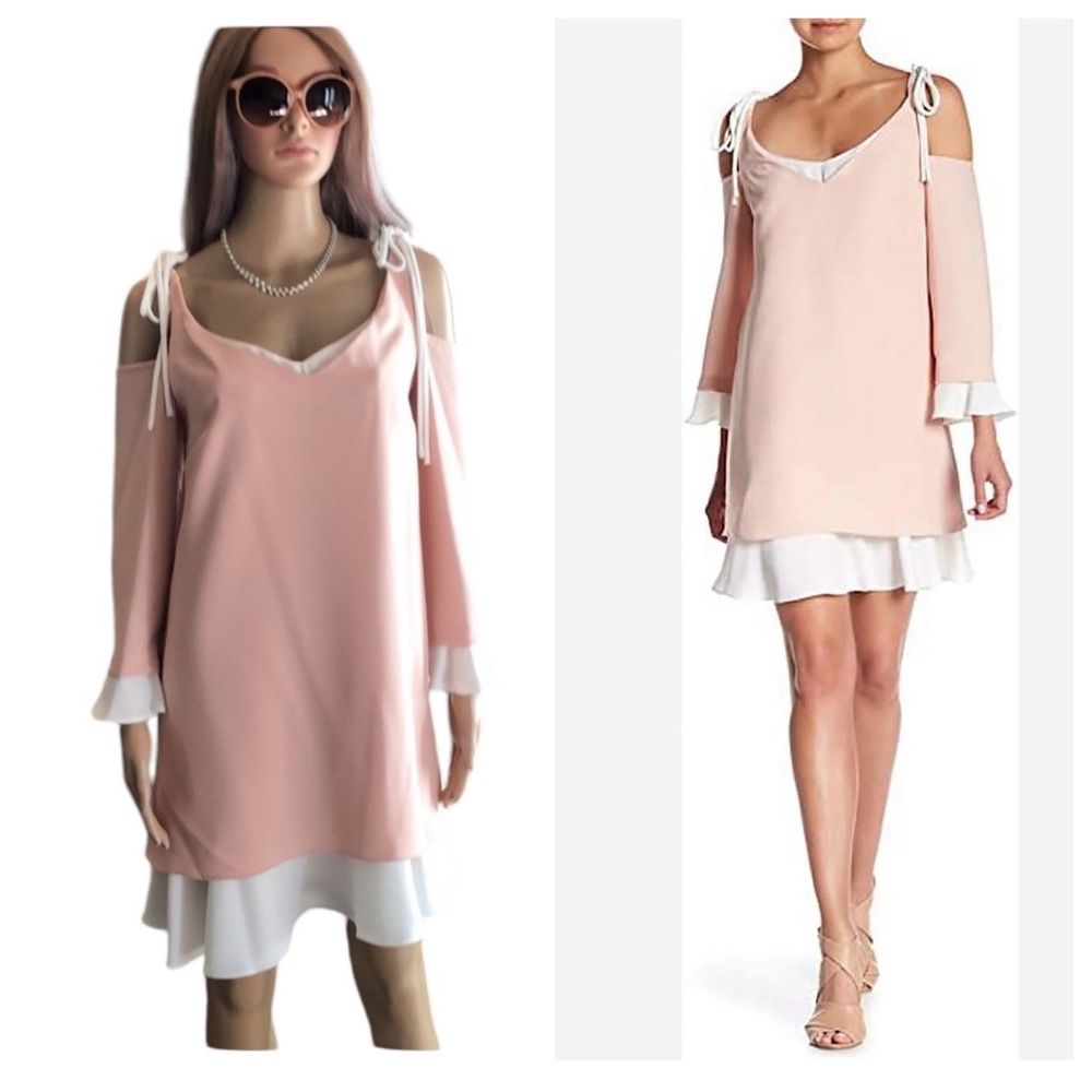 Nanette Lepore tie shoulder ruffle dress